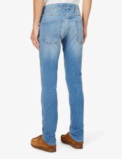 Replay Anbass Hyperflex Tapered-leg Slim-fit Stretch-denim Jeans -Gentlemen Style Shop R04186399 MEDIUMBLUE ALT03