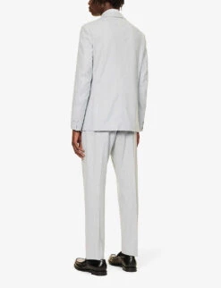 ELEVENTY Striped Drawstring-waistband Regular-fit Wool Suit 13 ELEVENTY Striped Drawstring-waistband Regular-fit Wool Suit -Gentlemen Style Shop R04187217 LIGHTBLUE ALT03