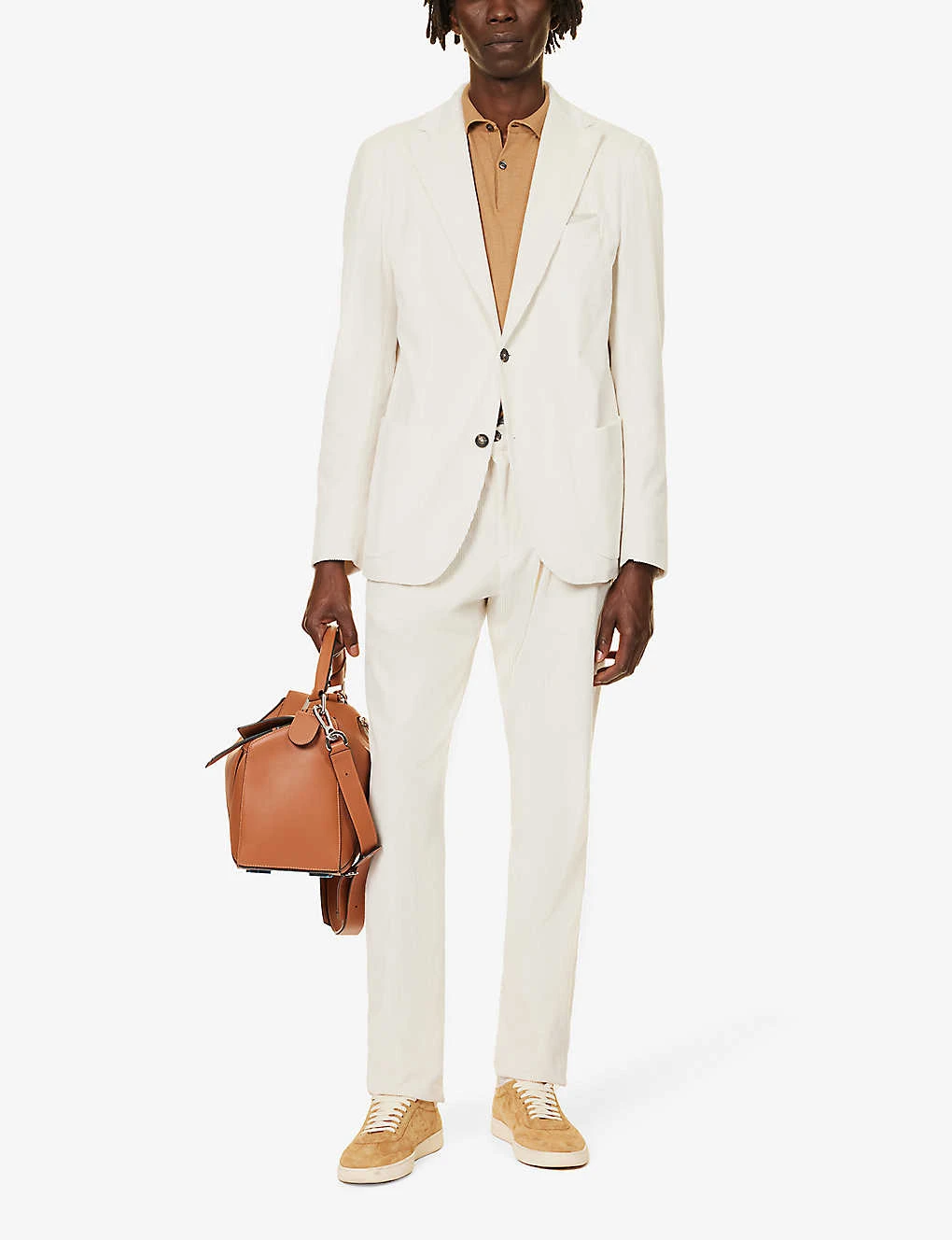 ELEVENTY Notched-lapel Drawstring-waistband Regular-fit Cotton-blend Suit 4 ELEVENTY Notched-lapel Drawstring-waistband Regular-fit Cotton-blend Suit - Image 2