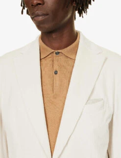 ELEVENTY Notched-lapel Drawstring-waistband Regular-fit Cotton-blend Suit 14 ELEVENTY Notched-lapel Drawstring-waistband Regular-fit Cotton-blend Suit -Gentlemen Style Shop R04187220 WHITE ALT04