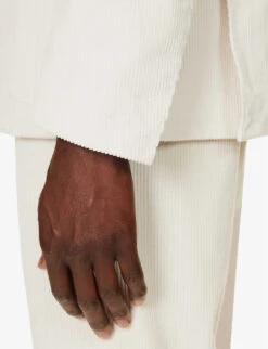 ELEVENTY Notched-lapel Drawstring-waistband Regular-fit Cotton-blend Suit 15 ELEVENTY Notched-lapel Drawstring-waistband Regular-fit Cotton-blend Suit -Gentlemen Style Shop R04187220 WHITE ALT05