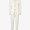 ELEVENTY Notched-lapel Drawstring-waistband Regular-fit Cotton-blend Suit -Gentlemen Style Shop R04187220 WHITE M