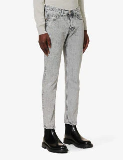 ELEVENTY Pocketed Belt-looped Slim-fit Jeans 11 ELEVENTY Pocketed Belt-looped Slim-fit Jeans -Gentlemen Style Shop R04187226 GREY ALT02