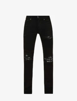 Amiri MX1 Bandana Distressed Straight-leg Jeans