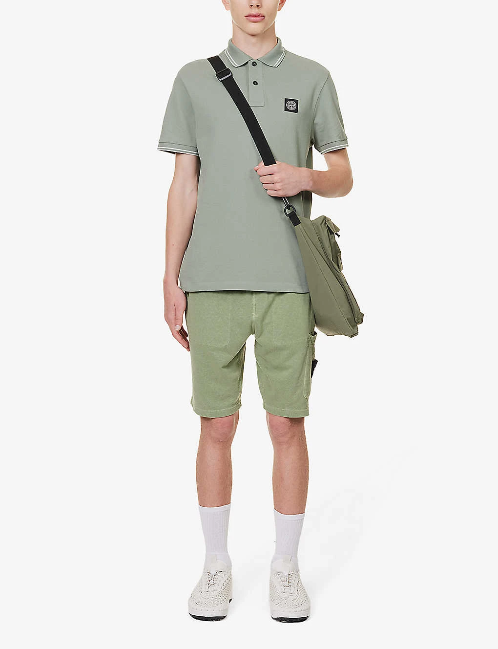 Stone Island Logo-badge Slim-fit Stretch-cotton Polo Shirt 4 Stone Island Logo-badge Slim-fit Stretch-cotton Polo Shirt - Image 2