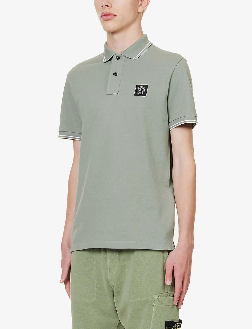 Stone Island Logo-badge Slim-fit Stretch-cotton Polo Shirt 5 Stone Island Logo-badge Slim-fit Stretch-cotton Polo Shirt - Image 3