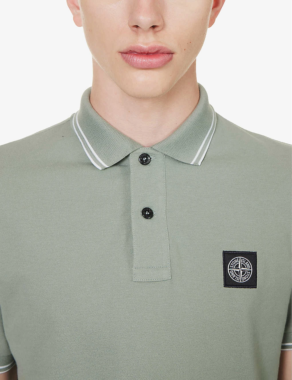 Stone Island Logo-badge Slim-fit Stretch-cotton Polo Shirt 7 Stone Island Logo-badge Slim-fit Stretch-cotton Polo Shirt - Image 5