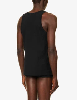 Versace Medusa Logo-print Stretch-cotton Top -Gentlemen Style Shop R04188859 BLACK ALT02