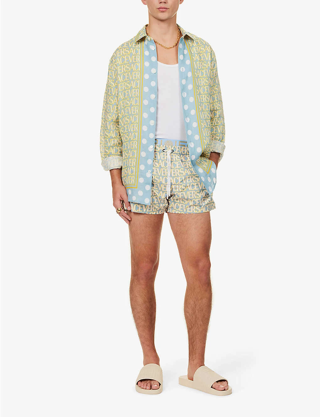 Versace Brand-typography Slip-pocket Regular-fit Swim Shorts 4 Versace Brand-typography Slip-pocket Regular-fit Swim Shorts - Image 2