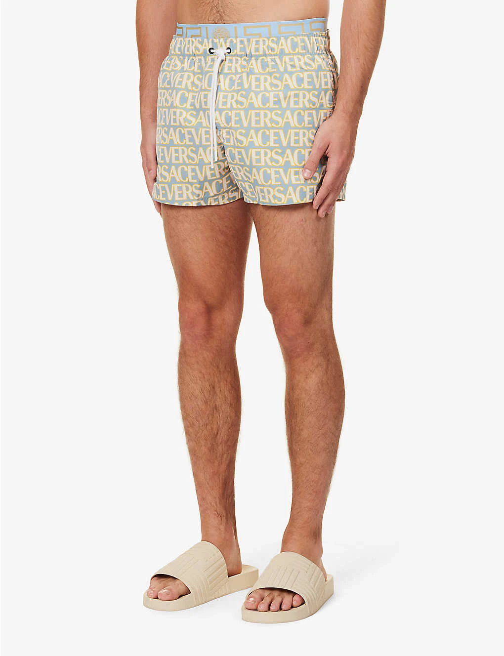 Versace Brand-typography Slip-pocket Regular-fit Swim Shorts 5 Versace Brand-typography Slip-pocket Regular-fit Swim Shorts - Image 3