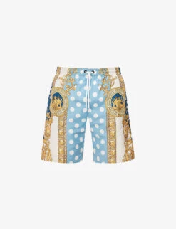 Versace Graphic-print Slip-pocket Regular-fit Swim Shorts