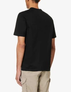 Logo-embroidered Short-sleeve Cotton-jersey T-shirt -Gentlemen Style Shop R04189381 BLACK ALT03