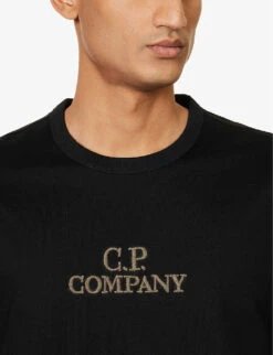 Logo-embroidered Short-sleeve Cotton-jersey T-shirt -Gentlemen Style Shop R04189381 BLACK ALT04