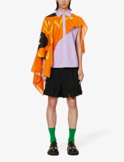 Art Asymmetric-panel Regular-fit Cotton-poplin Shirt -Gentlemen Style Shop R04190818 LAVENDER ALT02