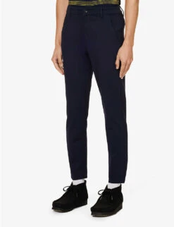 7 For All Mankind Brand-patch Belt-loop Regular-fit Stretch-denim Jeans -Gentlemen Style Shop R04193319 NAVY ALT02