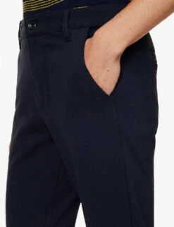 7 For All Mankind Brand-patch Belt-loop Regular-fit Stretch-denim Jeans -Gentlemen Style Shop R04193319 NAVY ALT04