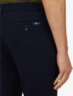 7 For All Mankind Brand-patch Belt-loop Regular-fit Stretch-denim Jeans -Gentlemen Style Shop R04193319 NAVY ALT05