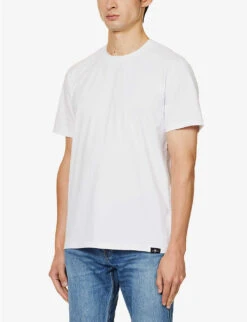 7 For All Mankind Luxe Performance Crewneck Stretch-cotton Jersey T-shirt -Gentlemen Style Shop R04193321 WHITE ALT02
