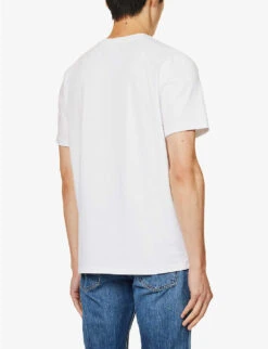 7 For All Mankind Luxe Performance Crewneck Stretch-cotton Jersey T-shirt -Gentlemen Style Shop R04193321 WHITE ALT03