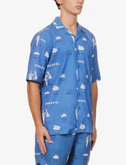 Sunspel Graphic-print Regular-fit Cotton-poplin Shirt -Gentlemen Style Shop R04194498 TODAYSFORECASTPRINT ALT02