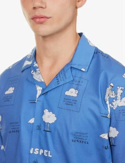 Sunspel Graphic-print Regular-fit Cotton-poplin Shirt -Gentlemen Style Shop R04194498 TODAYSFORECASTPRINT ALT04