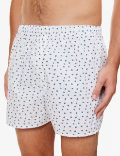 Sunspel Graphic-print Cotton-poplin Boxers -Gentlemen Style Shop R04194502 HOLESPOTPRINTWHITE ALT03