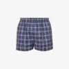 Sunspel Check-print Cotton-poplin Boxers -Gentlemen Style Shop R04194504 NAVYWOVENBOXERCHECK M
