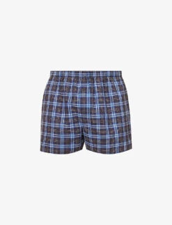 Sunspel Check-print Cotton-poplin Boxers