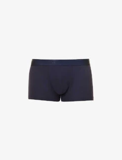 Sunspel Pack Of Two Elasticated-waistband Mid-rise Stretch-cotton Trunks