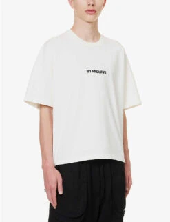 Brand-print Boxy-fit Cotton-jersey T-shirt 9 Brand-print Boxy-fit Cotton-jersey T-shirt -Gentlemen Style Shop R04194903 ECRU ALT02