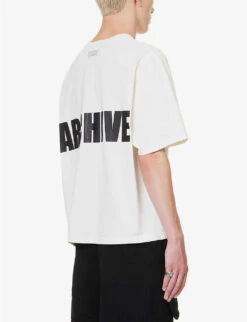 Brand-print Boxy-fit Cotton-jersey T-shirt 10 Brand-print Boxy-fit Cotton-jersey T-shirt -Gentlemen Style Shop R04194903 ECRU ALT03