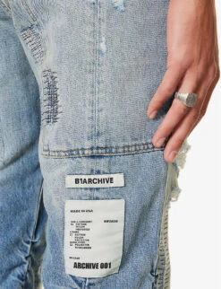 Straight-leg Mid-rise Distressed Jeans -Gentlemen Style Shop R04194906 REPAIRDENIM ALT04