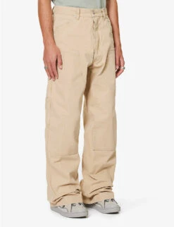 Wide-leg Mid-rise Cotton-canvas Trousers -Gentlemen Style Shop R04194911 CANVASKHAKI ALT02