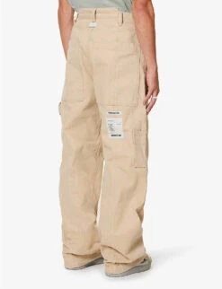 Wide-leg Mid-rise Cotton-canvas Trousers -Gentlemen Style Shop R04194911 CANVASKHAKI ALT03