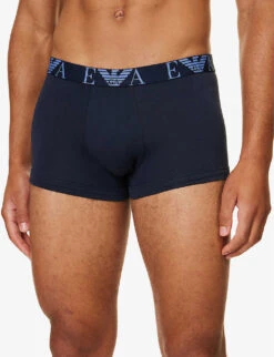 Emporio Armani Pack Of Three Stretch-cotton Trunks -Gentlemen Style Shop R04194978 MARINEMARINEMARINE ALT03