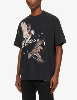 Represent Birds Of Prey Relaxed-fit Cotton-jersey T-shirt 9 Represent Birds Of Prey Relaxed-fit Cotton-jersey T-shirt -Gentlemen Style Shop R04195348 OFFBLACK ALT02