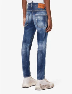 DSQUARED2 Skater Slim-fit Tapered-leg Stretch-denim Jeans -Gentlemen Style Shop R04196735 NAVYBLUE ALT03