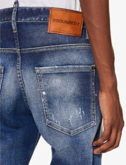 DSQUARED2 Skater Slim-fit Tapered-leg Stretch-denim Jeans -Gentlemen Style Shop R04196735 NAVYBLUE ALT05