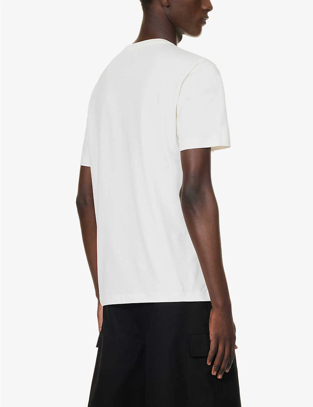 Emporio Armani Brand-embroidered Ribbed-trim Cotton-jersey T-shirt 6 Emporio Armani Brand-embroidered Ribbed-trim Cotton-jersey T-shirt - Image 4