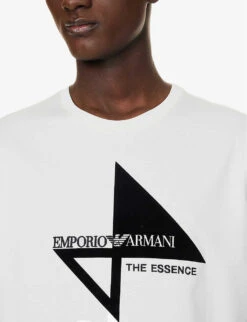 Emporio Armani Brand-embroidered Ribbed-trim Cotton-jersey T-shirt 11 Emporio Armani Brand-embroidered Ribbed-trim Cotton-jersey T-shirt -Gentlemen Style Shop R04196955 BIANCOCALDO ALT04