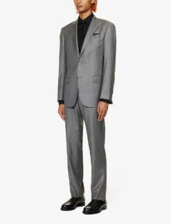 Emporio Armani Single-breasted Regular-fit Wool Suit -Gentlemen Style Shop R04196981 GRIGIOSCURO ALT02