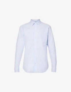 Emporio Armani Pleated-cuff Regular-fit Stretch-cotton Shirt