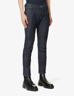 Emporio Armani Brand-plaque Straight-leg Mid-rise Stretch-denim Jeans -Gentlemen Style Shop R04197006 DENIMBLU ALT02