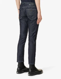 Emporio Armani Brand-plaque Straight-leg Mid-rise Stretch-denim Jeans -Gentlemen Style Shop R04197006 DENIMBLU ALT03