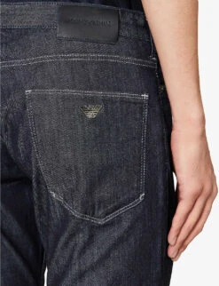Emporio Armani Brand-plaque Straight-leg Mid-rise Stretch-denim Jeans -Gentlemen Style Shop R04197006 DENIMBLU ALT04