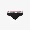 MOSCHINO Pack Of Three Logo-waistband Stretch-cotton Briefs 1 MOSCHINO Pack Of Three Logo-waistband Stretch-cotton Briefs -Gentlemen Style Shop R04199665 BLACK555 M