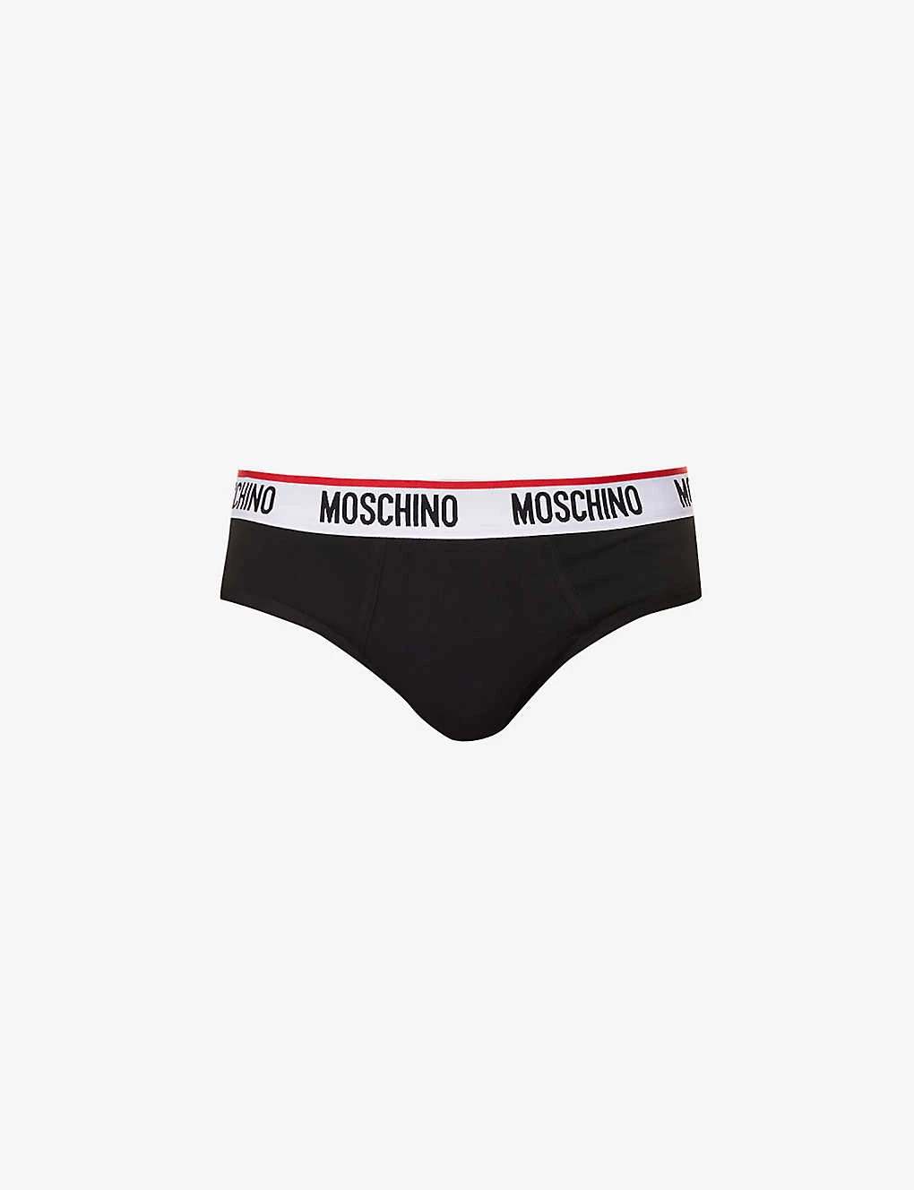 MOSCHINO Pack Of Three Logo-waistband Stretch-cotton Briefs 3 MOSCHINO Pack Of Three Logo-waistband Stretch-cotton Briefs