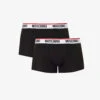 MOSCHINO Branded-waistband Pack Of Two Stretch-cotton Trunks -Gentlemen Style Shop R04199678 BLACK555 M