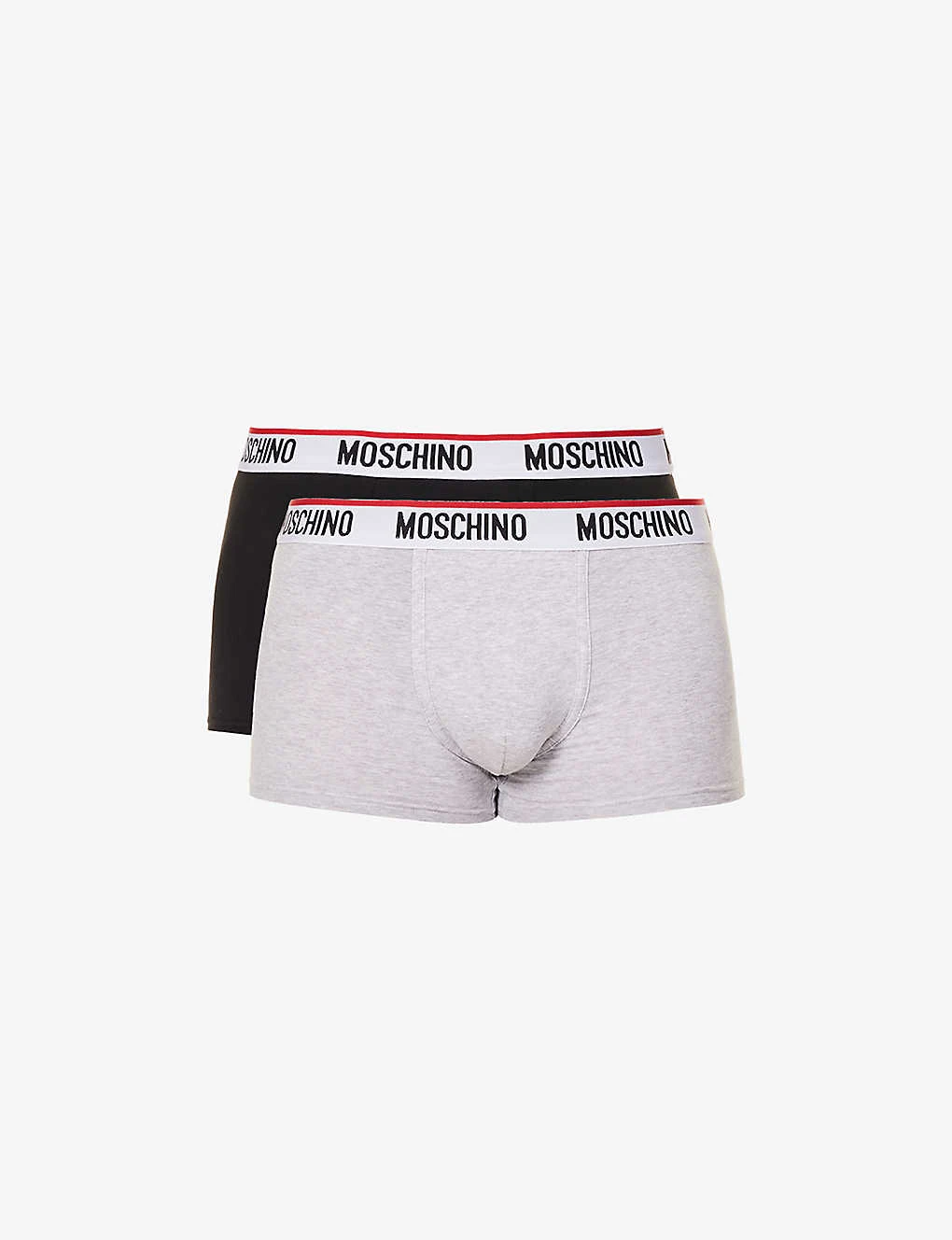 MOSCHINO Pack Of Three Logo-waistband Stretch-cotton Trunks 3 MOSCHINO Pack Of Three Logo-waistband Stretch-cotton Trunks