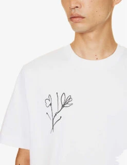 Floral Graphic-print Organic Cotton-jersey T-shirt -Gentlemen Style Shop R04199961 WHITE ALT04